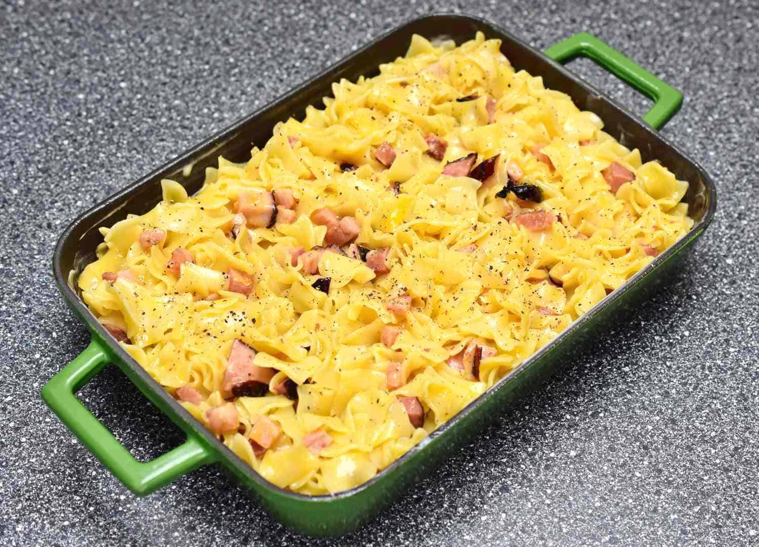 czech šunkofleky ham and noodle casserole