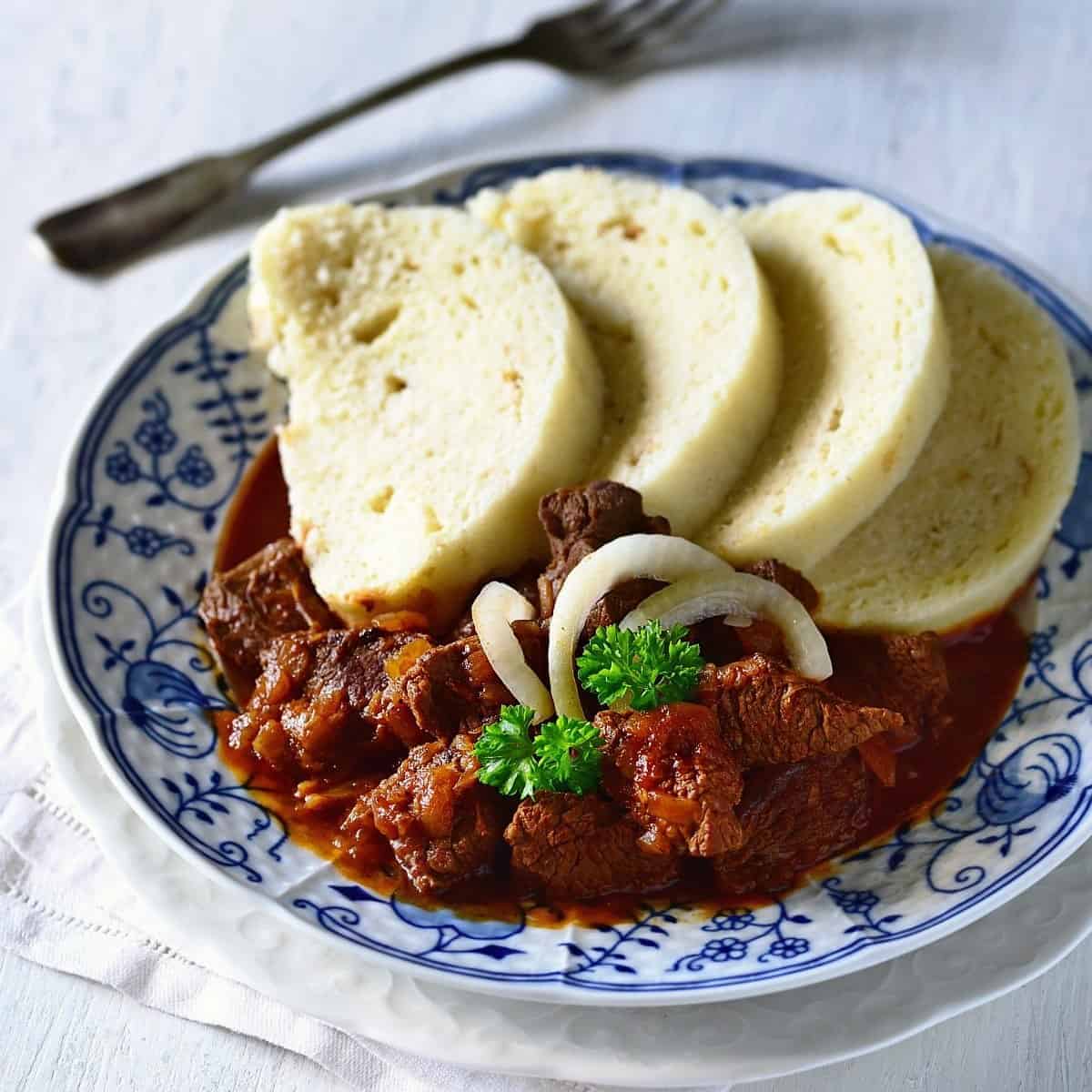 Czech guláš with dumplings recipe