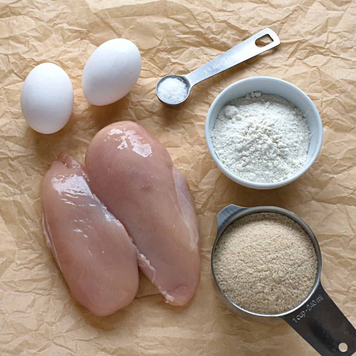Chicken Schnitzels Ingredients.